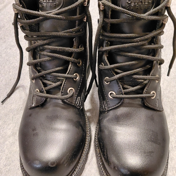 State Street Other - Vintage STATE STREET Black FAUX Leather Men's Work Boots.